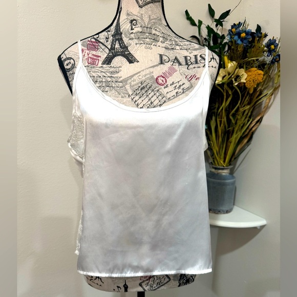In Bloom white polyester and lace Sleeveless Camisole Top size Large - Picture 1 of 9